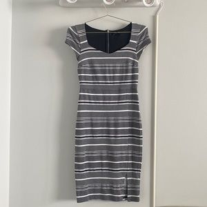 EXPRESS STRIPED GRAY DRESS- great for work events!